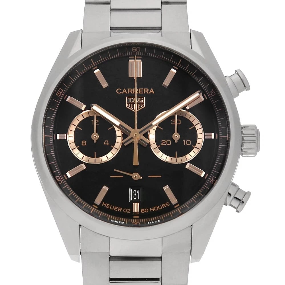 TAG HEUER CARRERA CALIBRE CHRONOGRAPH WATCH: TAG Heuer Carrera Calibre Chronograph watch Brand: TAG Heuer Type/Style: Wrist watch Material: Band Material Stainless Steel, Case Material Stainless Steel Color: Dial Color Black Size: Case:W42mm Cir
