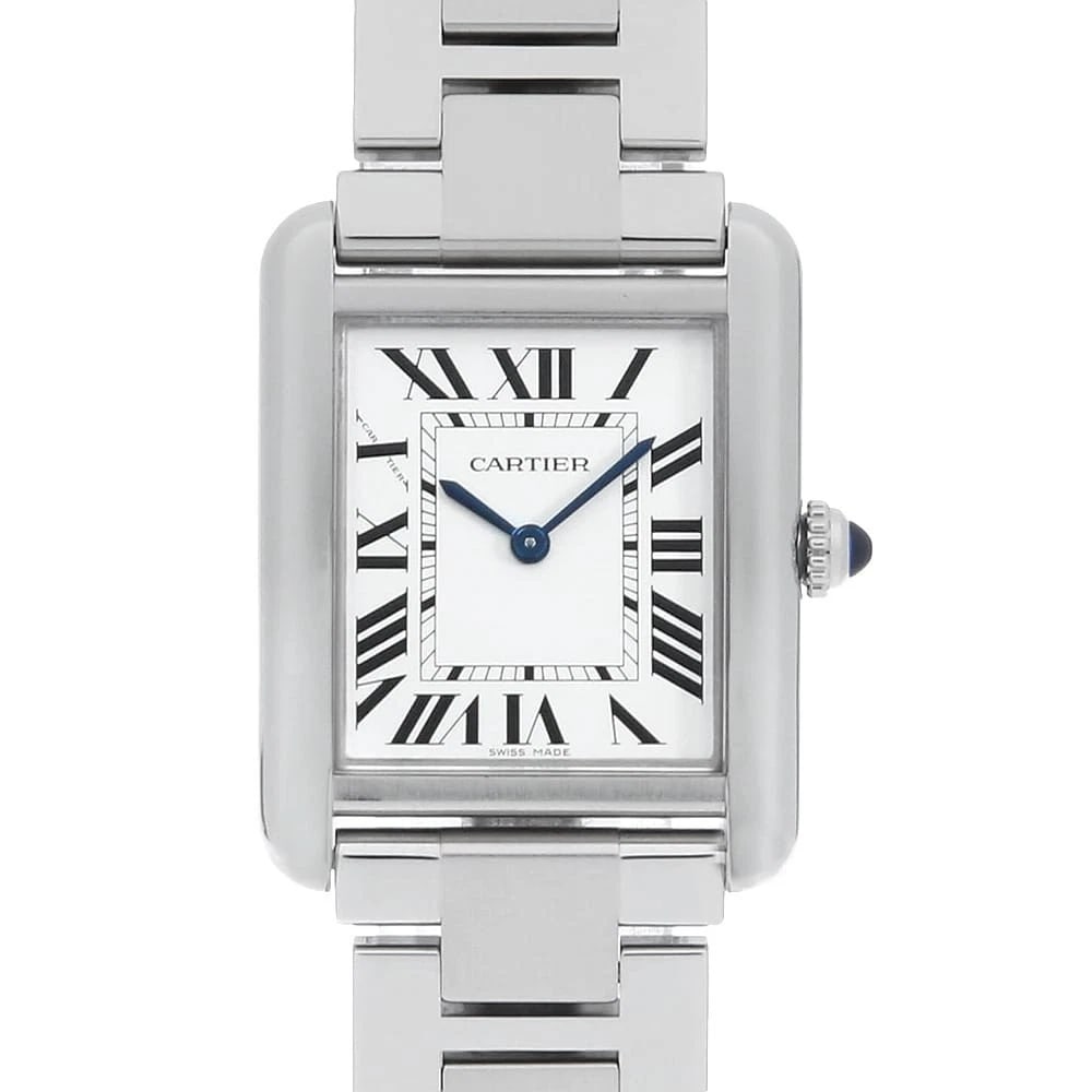 CARTIER TANK SOLO STAINLESS STEEL WATCH: Cartier Tank solo Stainless Steel watch Brand: Cartier Type/Style: Wrist watch Material: Band Material Stainless Steel, Case Material Stainless Steel Color: Dial Color Silver Size: Case:W31mm x H24.4m