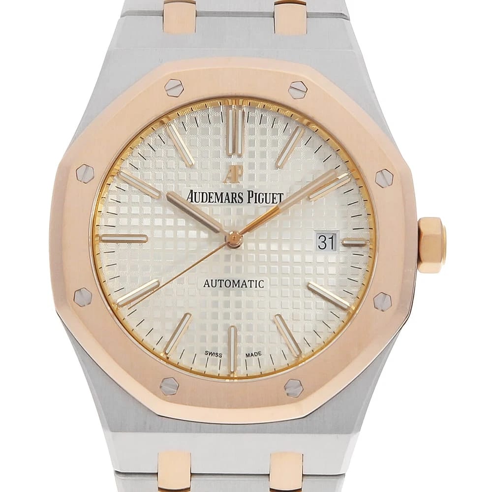 AUDEMARS PIGUET ROYAL OAK STAINLESS STEEL WATCH: AUDEMARS PIGUET Royal oak Stainless Steel watch Brand: AUDEMARS PIGUET Type/Style: Wrist watch Material: Band Material Stainless Steel/Pink Gold, Case Material Stainless Steel/Pink Gold Color: Dial Co