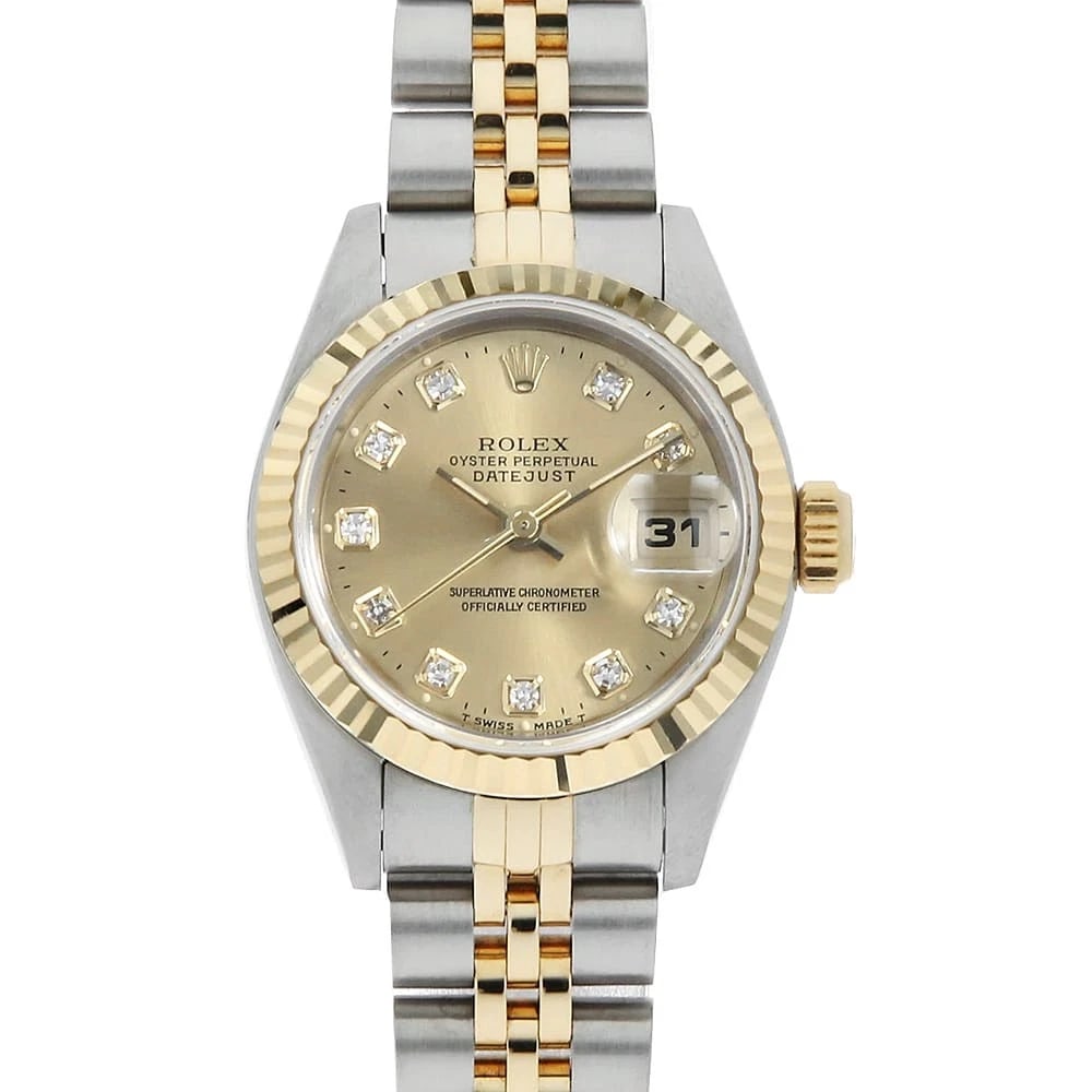ROLEX DATEJUST DIAMOND CHAMPAGNE WATCH: ROLEX Datejust Diamond Champagne watch Brand: ROLEX Type/Style: Wrist watch Material: Band Material Stainless Steel/Yellow Gold, Case Material Stainless Steel/Yellow Gold Color: Dial Color Champagne G