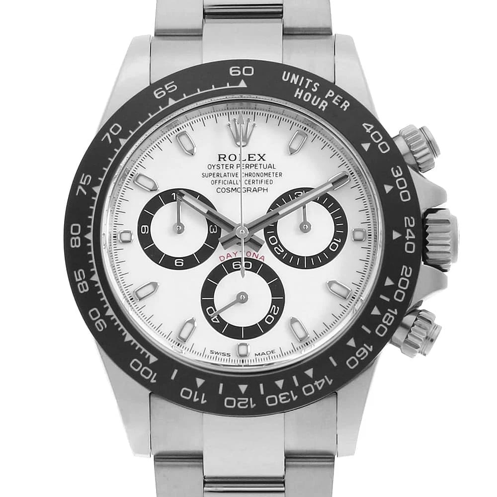 ROLEX COSMOGRAPH DAYTONA WHITE WATCH: ROLEX Cosmograph Daytona white watch Brand: ROLEX Type/Style: Wrist watch Material: Band Material Stainless Steel, Case Material Stainless Steel Color: Dial Color White Size: Case:W40mm Circumference 