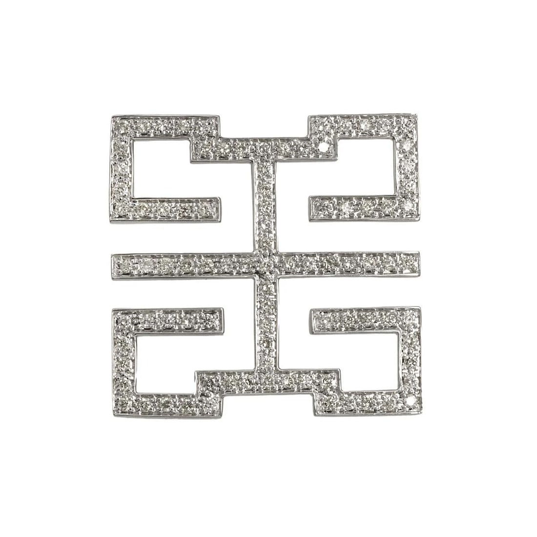 DIAMOND PENDANT TOP 18K K18 WG WHITE GOLD 750: Diamond Pendant Top 18K K18 WG White Gold 750 Brand: Unbranded Type/Style: Pendant Material: 750 White Gold Color: White Gold Size: W 34.0 x H 33.1mm(full length) Thickness:2.1mm bail:(inside dimensio