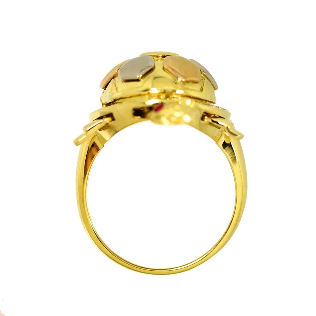 DIAMOND RUBY RING 18K YG PG WG - 5