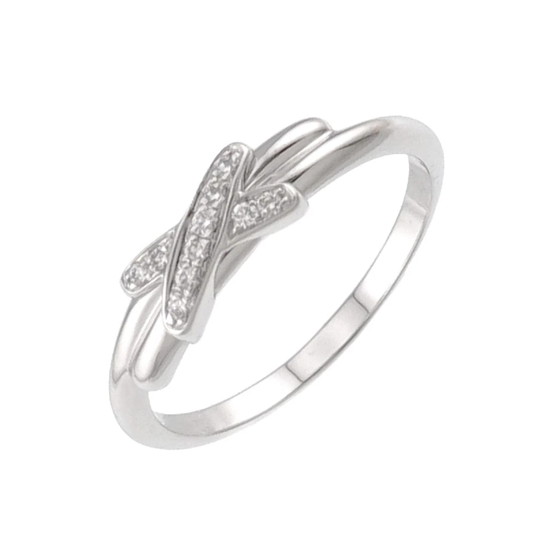 CHAUMET JEUX DE LIENS DIAMOND RING 18K WHITE GOLD 750: CHAUMET Jeux de Liens Diamond Ring 18K White Gold 750 Brand: CHAUMET Type/Style: Ring Material: 750 White Gold Main Stone Natural Color: White Gold Size: Size:.4(US) Accessories: None Accessories