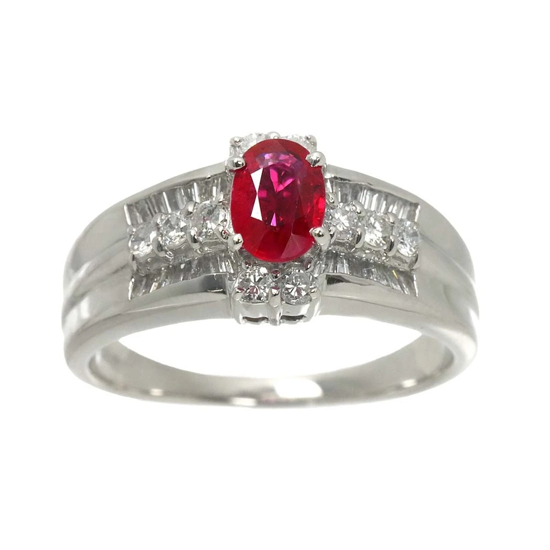 RUBY DIAMOND RING PT PLATINUM - 2
