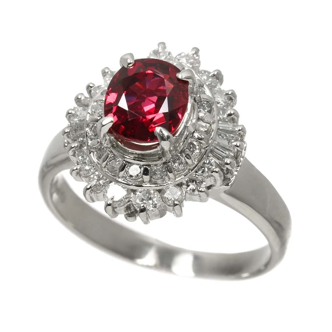 RUBY DIAMOND RING PT PLATINUM - 3