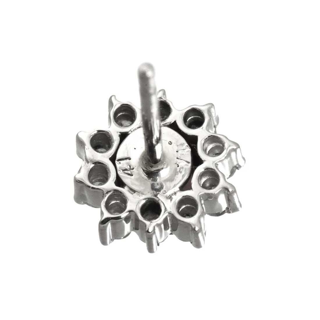 RUBY DIAMOND EARRINGS PIERCED PT - 4