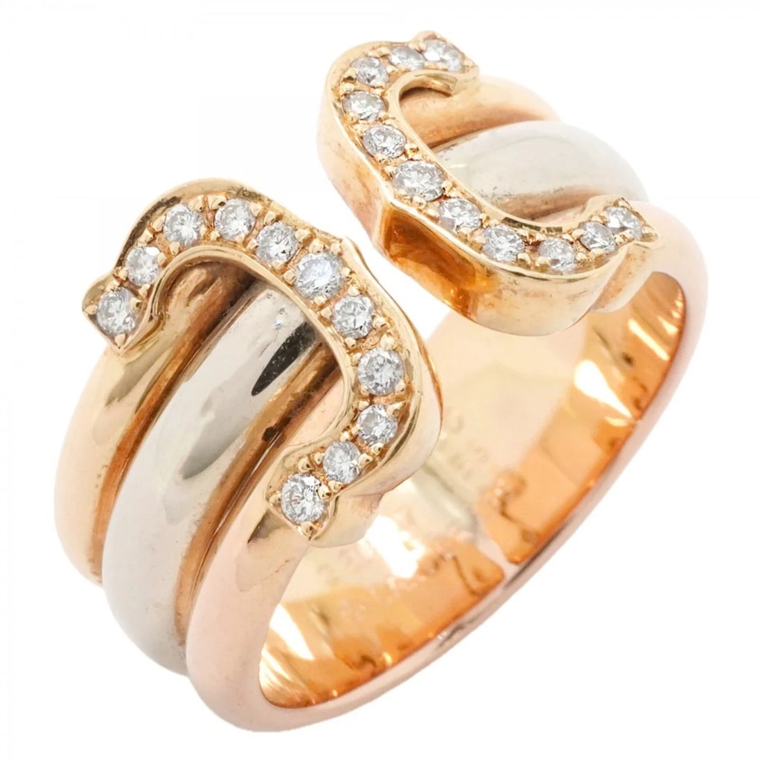 CARTIER RING 2C 18K YELLOW GOLD (KYG: Cartier Ring 2C 18K Yellow Gold (KYG Brand: Cartier Type/Style: Band ring Material: Color: Pink gold, White gold, Yellow gold Size: 6.5 US Accessories: None Accessories Notice: When purcha