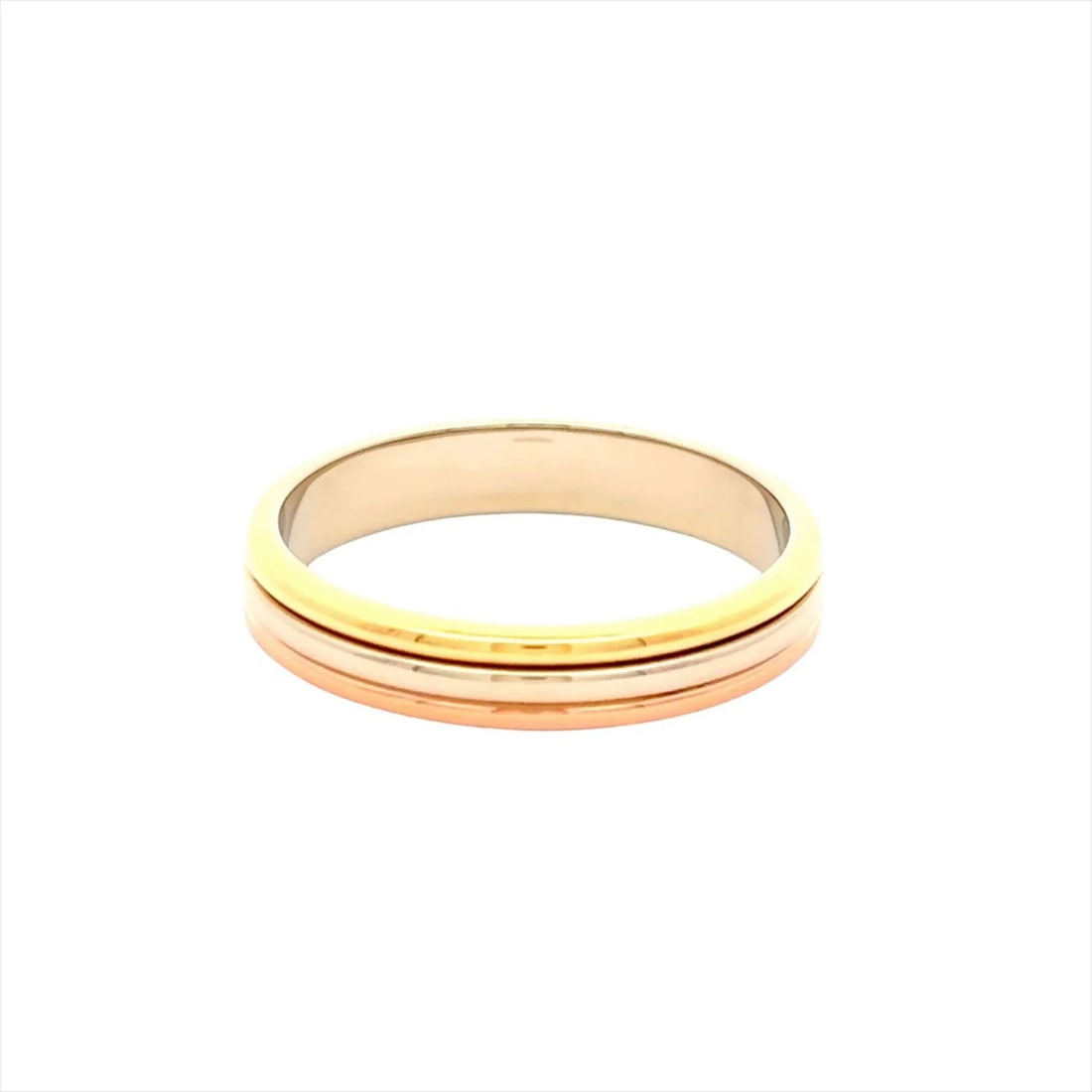 CARTIER LOUIS RING: Cartier Louis Ring Brand: Cartier Type/Style: Band ring Material: Color: Pink gold, White gold , Yellow gold Size: 9 US Accessories: None Accessories Notice: When purchasing pre-owned goods, please