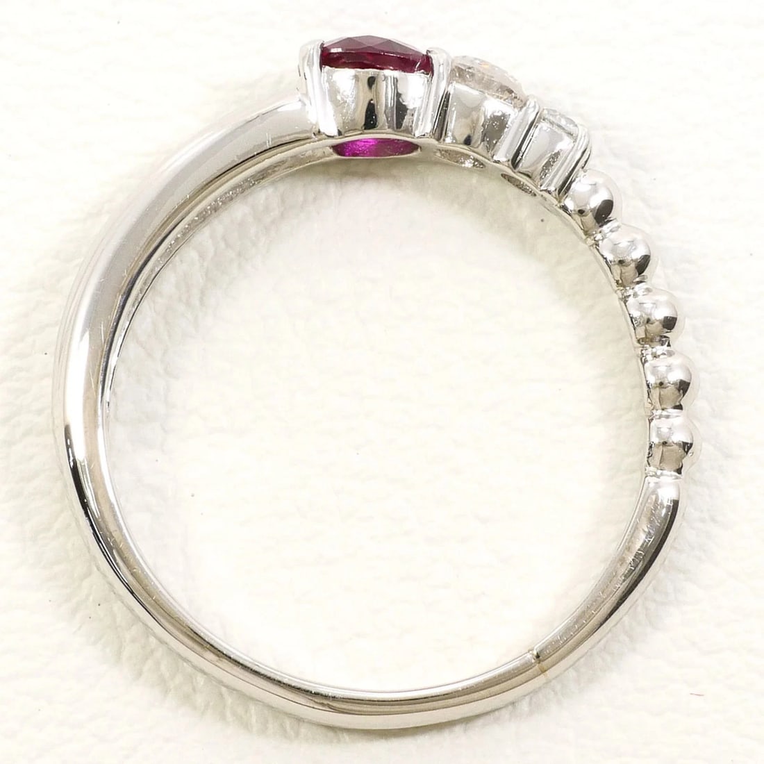 PT900 PLATINUM RING - RUBY DIAMOND - 2
