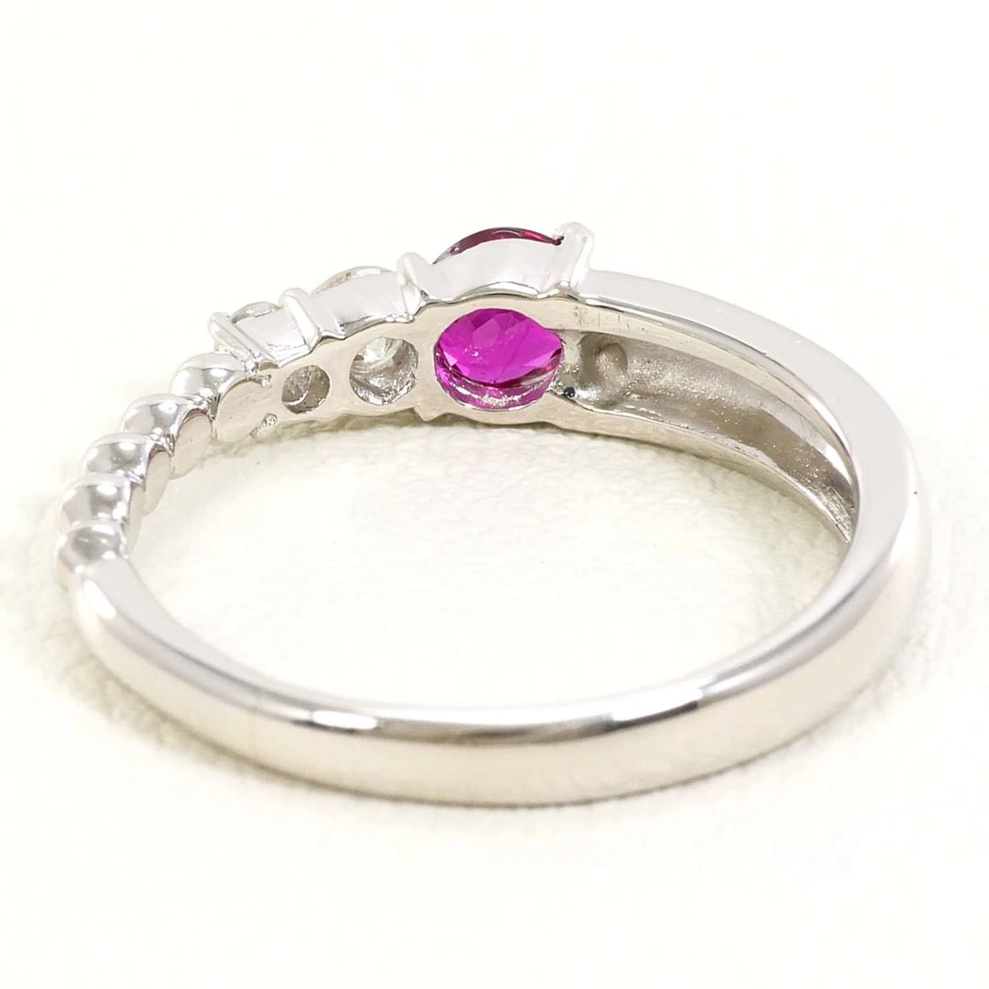 PT900 PLATINUM RING - RUBY DIAMOND - 3