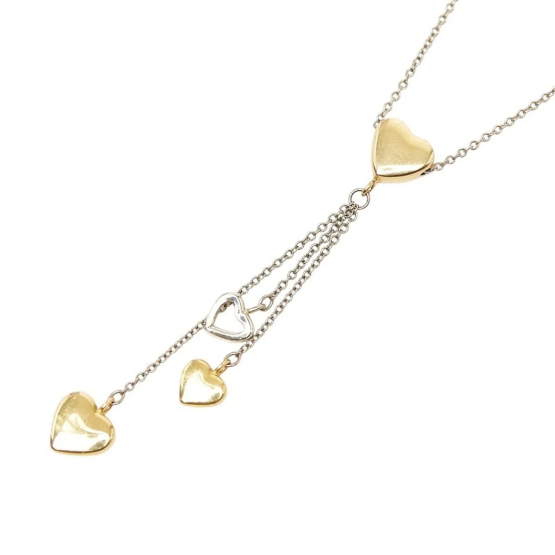 TIFFANY & CO. MULTI HEART DROP NECKLACE: Tiffany & Co. Multi Heart Drop Necklace Brand: Tiffany Type/Style: Necklace Material: Color: Yellow gold Size: Neck Circumference 41 cm / 16.14'' Pendant Size 55.2mm x 7.9mm / 2.17'' x 0.31''