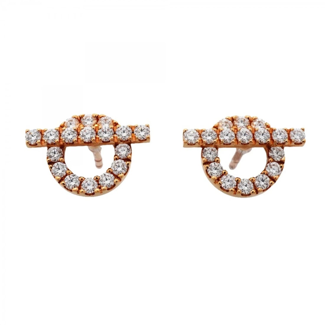 HERMES FINESSE EARRINGS 18KPG PINK GOLD: Hermes Finesse Earrings, 18KPG Pink Gold Brand: Hermes Type/Style: Stud earrings Material: Color: Pink gold Size: (HxWxD) 10.10mm x 14.80mm / 0.40'' x 0.58'' Accessories: None Accessories