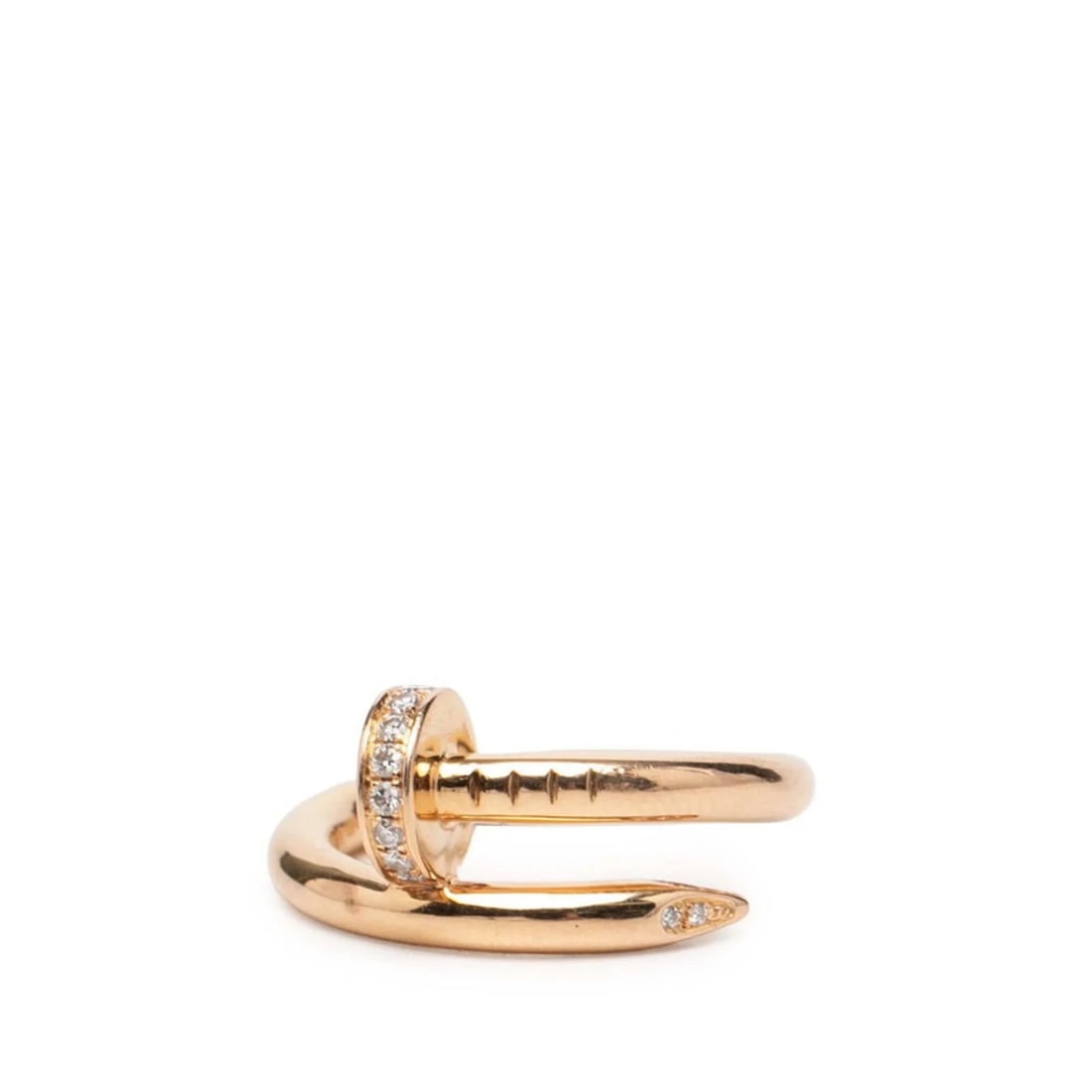CARTIER JUSTE UN CLOU RING: Cartier Juste un Clou Ring Brand: Cartier Type/Style: Band ring Material: Color: Pink gold Size: 5 US Accessories: None Accessories Notice: When purchasing pre-owned goods, please refer to