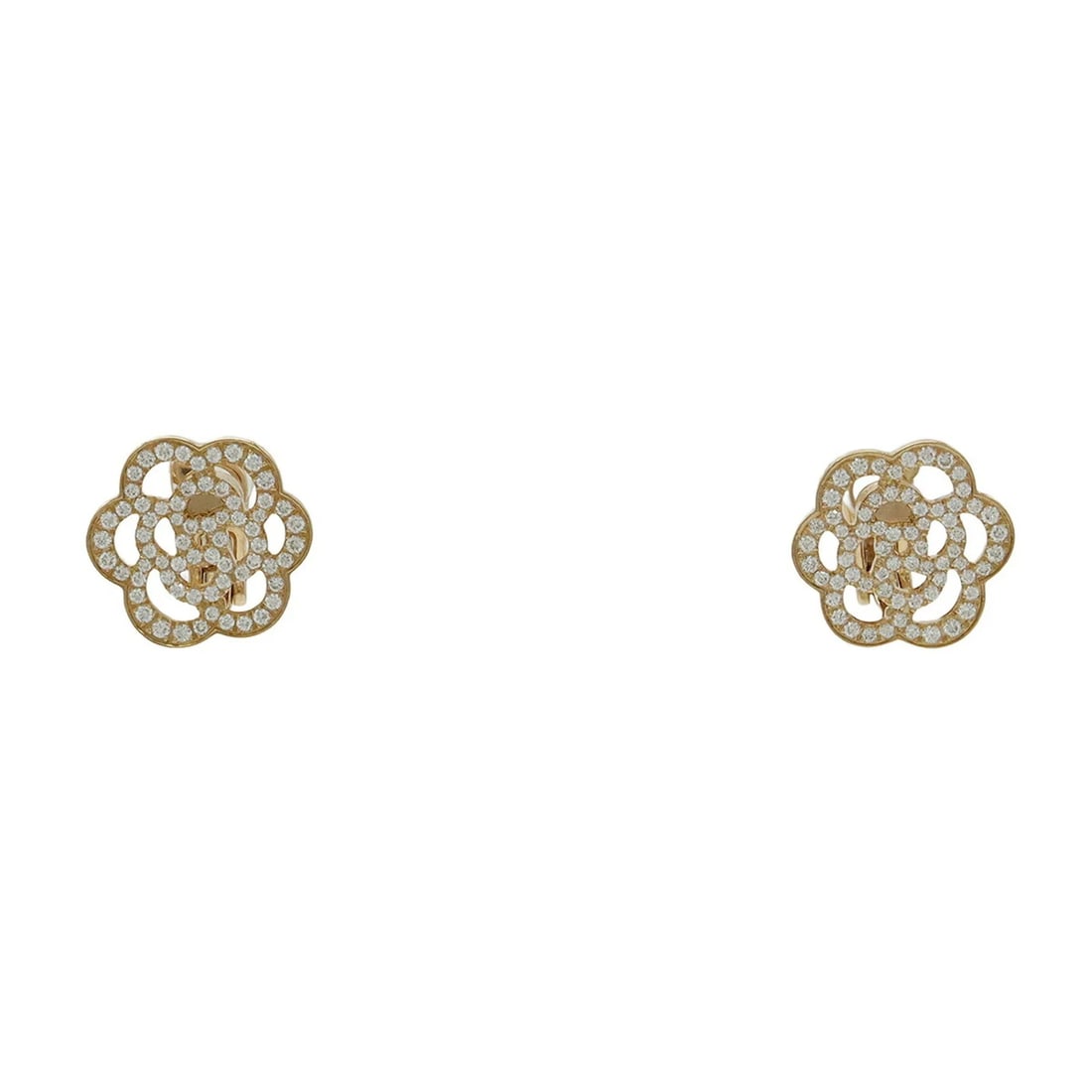 CHANEL CAMELLIA EARRINGS 18KPG (1 of 5)