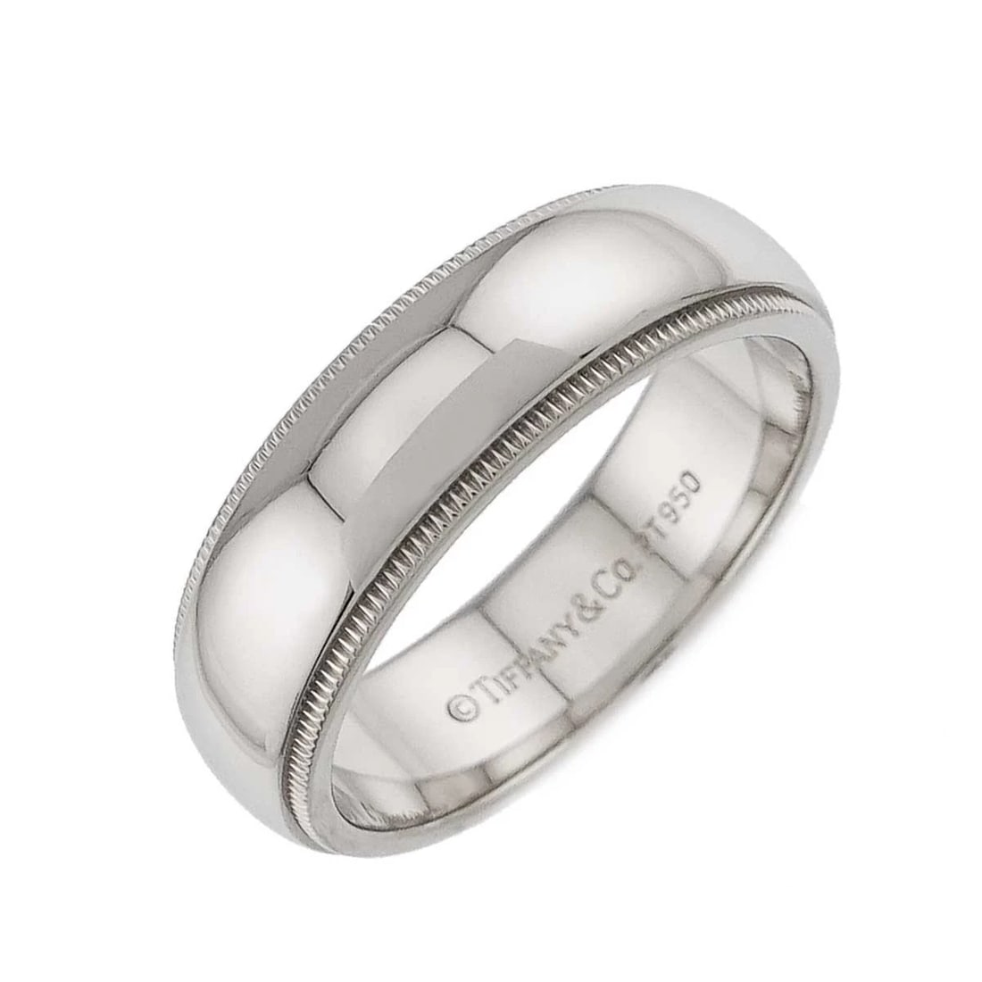 TIFFANY CO. Milgrain Band Ring Platinum: TIFFANY CO. Milgrain Band Ring Platinum Brand: TIFFANY Co. Type/Style: Ring Material: PT950, Color: Platinum Size: 8-8.25(US) Accessories: None Accessories Notice: When purchasing pre-owned goods,