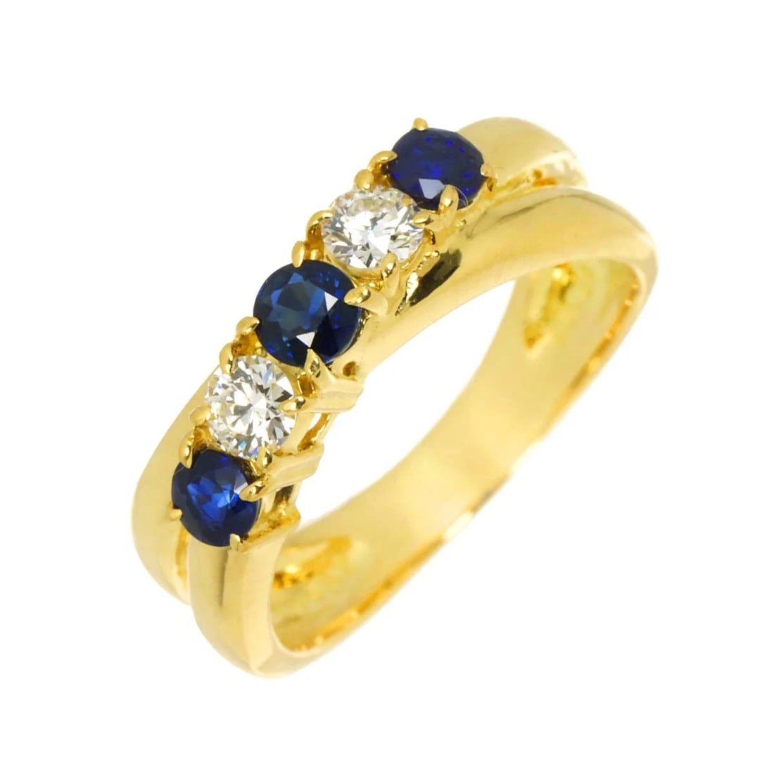 MIKIMOTO Sapphire Diamond Ring YG 750: MIKIMOTO Sapphire Diamond Ring YG 750 Brand: MIKIMOTO Type/Style: Ring Material: 750 Yellow Gold, Main Stone Sapphire Color: Gold Size: 5.25(US) Accessories: None Accessories Notice: When purchasing
