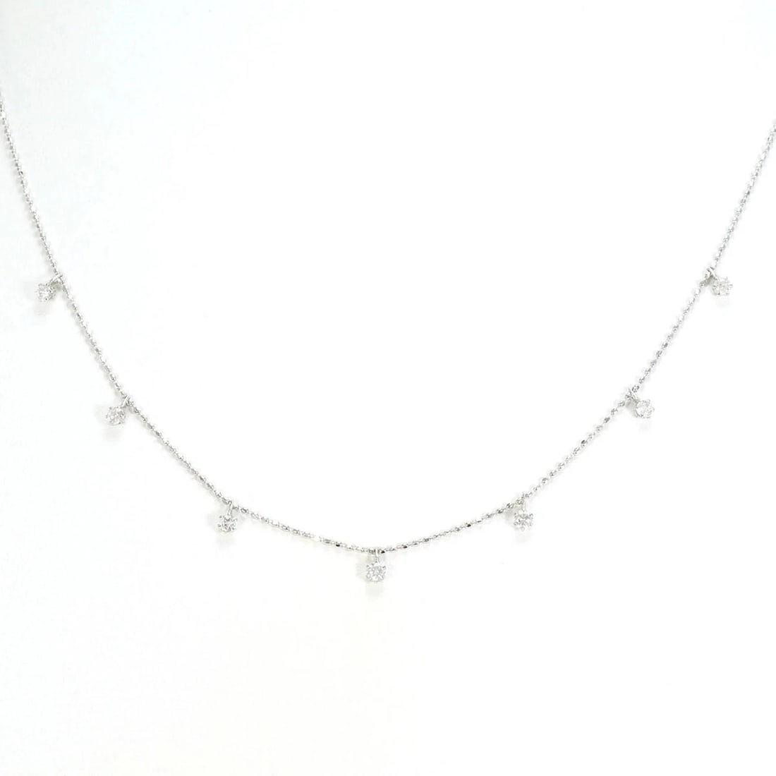 18K White Gold Necklace with Diamond: 18K White Gold Necklace with Diamond Brand: Unbranded Type/Style: Necklace Material: White gold (18K), Main Stone natural Color: white gold Size: Weight 1.6g / 0.05oz. Neck Circumference 40 cm /