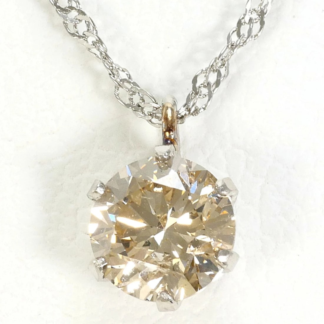 Platinum 900/850 Necklace with Brown Diamond