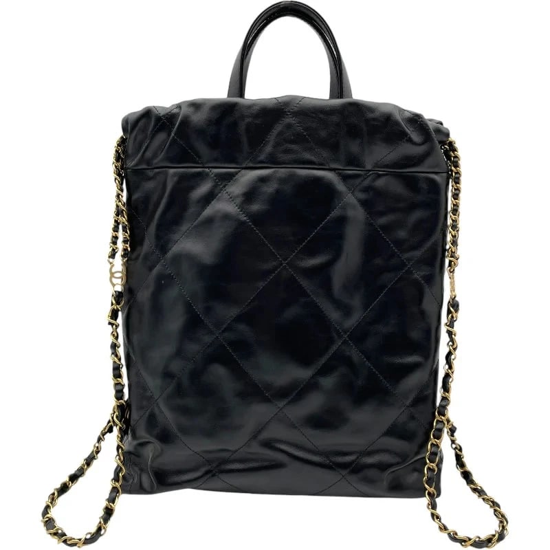 CHANEL BACKPACK BLACK CALF - 2