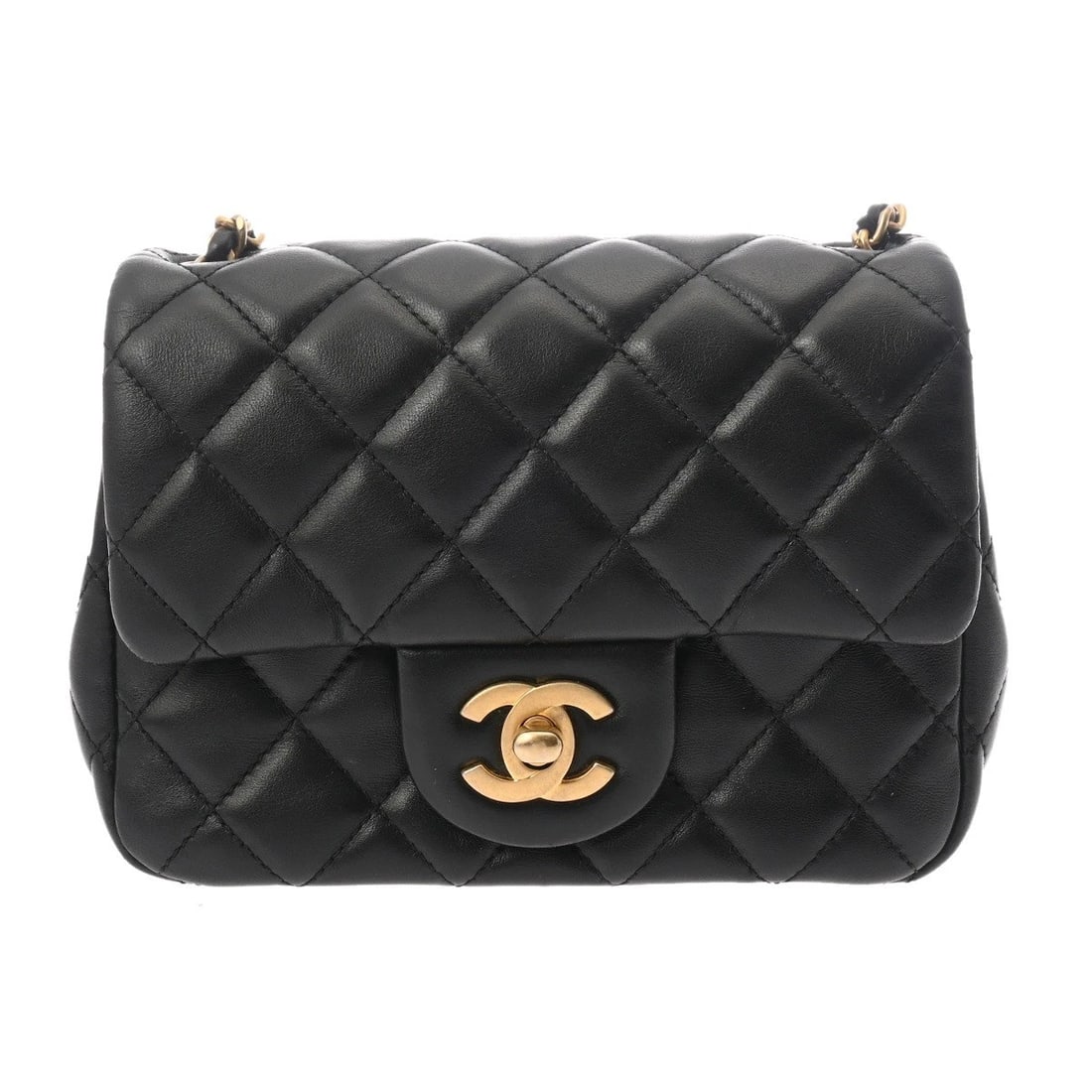 CHANEL MINI FLAP BAG CHAIN SHOULDER MATRASSE BLACK: CHANEL Mini Flap Bag Chain Shoulder Matrasse black Brand: CHANEL Type/Style: Shoulder Bag Material: leather Color: black ? Gold Metal Size: H:about 5.1inch W:about 6.7inch D:about 2.8inch Accessor