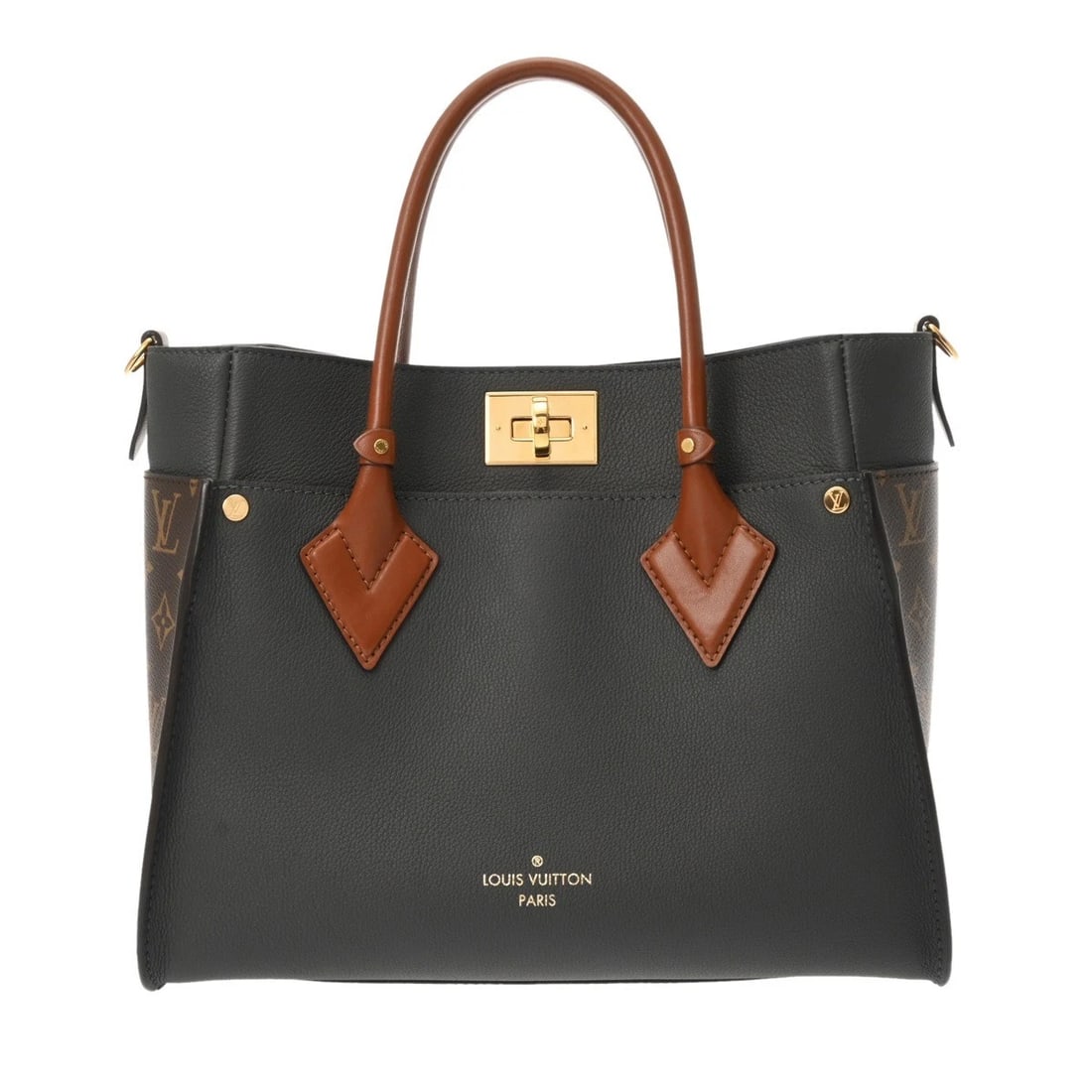 LOUIS VUITTON MM MONOGRAM CANVAS/CALF LEATHER: LOUIS VUITTON MM Monogram canvas/Calf leather Brand: LOUIS VUITTON Type/Style: Handbag Material: Monogram canvas/Calf leather Color: gray Size: H:about 9.6inch W:about 12.0inch D:about 5.1inch Acc