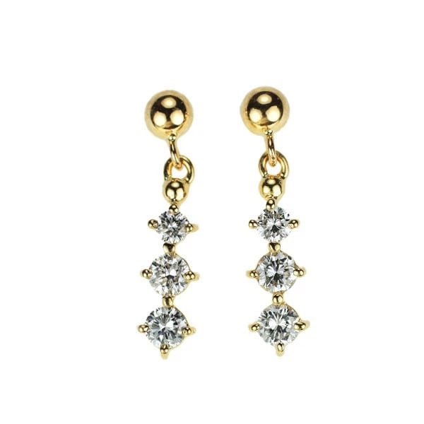 K18YG Diamond Earrings: K18YG Diamond Earrings Brand: None Type/Style: piercing Material: K18YG, Color: YG Size: Length/Width/Diameter16.3 Accessories: None Accessories Notice: When purchasing pre-owned goods, please refer