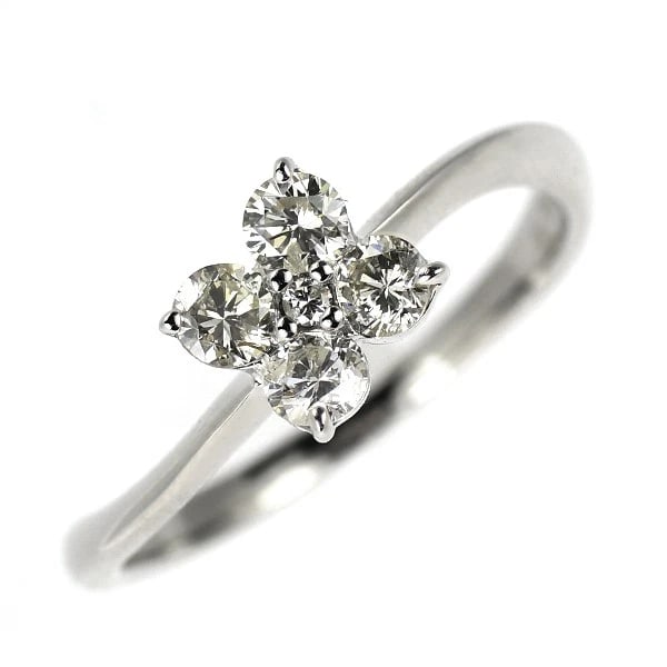 K18WG 0.40ct flower diamond ring: K18WG 0.40ct flower diamond ring Brand: None Type/Style: ring Material: K18WG, Color: WG Size: 5.25US Accessories: None Accessories Notice: When purchasing pre-owned goods, please refer to the photos
