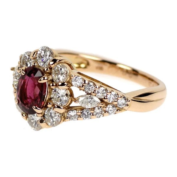 K18PG Ruby Diamond Ring - 2