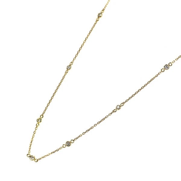 K18YG DIAMOND STATION NECKLACE: K18YG DIAMOND STATION NECKLACE Brand: None Type/Style: necklaces Material: K18YG, Color: YG Size: Necklace: Chain Length 40.5 Length/Width/Diameter2.7 Accessories: None Accessories Notice: When
