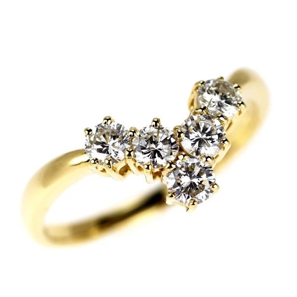 K18YG diamond ring: K18YG diamond ring Brand: None Type/Style: ring Material: K18YG, Color: YG Size: 5.5 - 5.75US Accessories: None Accessories Notice: When purchasing pre-owned goods, please refer to the photos of the