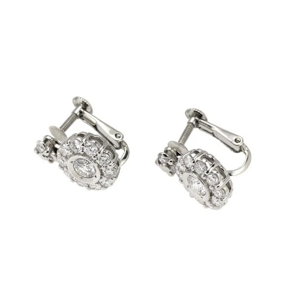 Pt900 diamond earring - 2