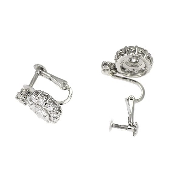 Pt900 diamond earring - 3