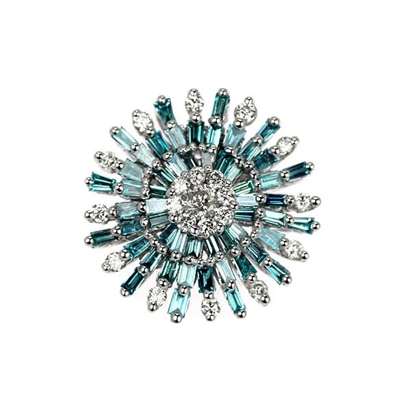 K18WG Treat Ice Blue/Collarless Diamond Pendant Top: K18WG Treat Ice Blue/Collarless Diamond Pendant Top Brand: None Type/Style: pendant top Material: K18WG, Color: WG Size: Length/Width/Diameter15.5 Accessories: None Accessories Notice: When