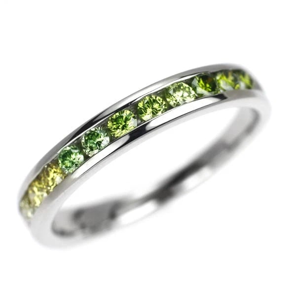 Pt900 Treat Green/Yellow Diamond Ring: Pt900 Treat Green/Yellow Diamond Ring Brand: None Type/Style: ring Material: Pt900, Color: PT Size: 6US Accessories: None Accessories Notice: When purchasing pre-owned goods, please refer to the