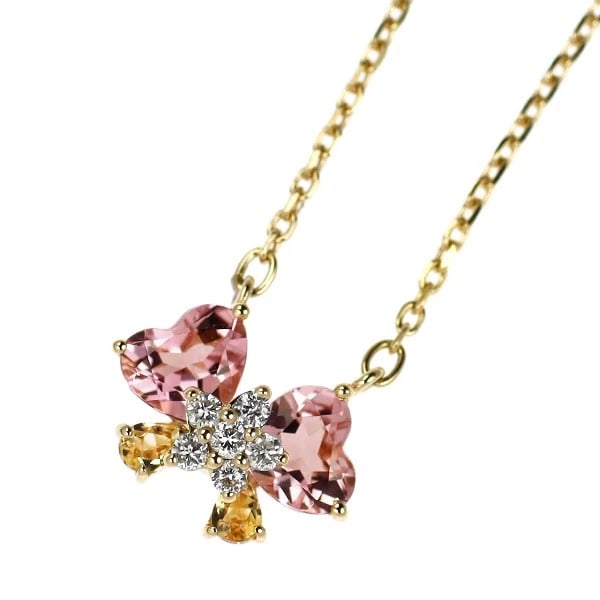 Ponte Vecchio K18YG Pink Tourmaline Citrine Diamond Pendant Necklace: Ponte Vecchio K18YG Pink Tourmaline Citrine Diamond Pendant Necklace Brand: Pontevecchio Type/Style: pendant necklace Material: K18YG, Main Stone tourmaline Color: YG Size: Necklace: Chain Length 40 L