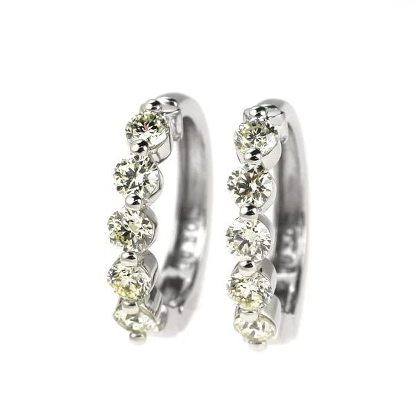 Pt900 diamond hoop earrings: Pt900 diamond hoop earrings Brand: None Type/Style: earring Material: Pt900, Color: PT Size: Length/Width/Diameter17.7 Accessories: None Accessories Notice: When purchasing pre-owned goods, please