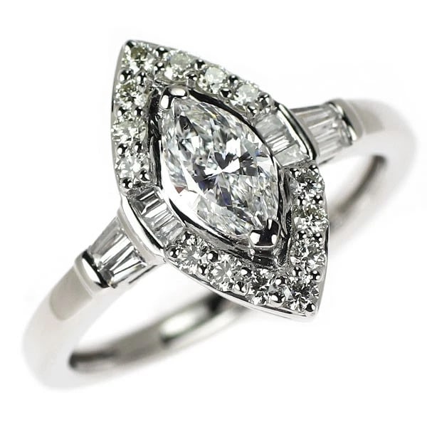 GSTV Pt950 marquise diamond ring: GSTV Pt950 marquise diamond ring Brand: None Type/Style: ring Material: Pt950, Color: PT Size: 5.5 - 5.75US Accessories: None Accessories Notice: When purchasing pre-owned goods, please refer to the
