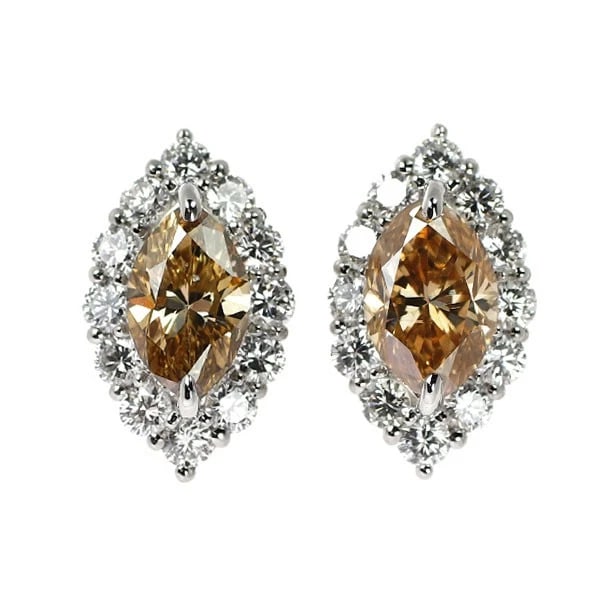 Pt950/Pt900 marquise diamond earring: Pt950/Pt900 marquise diamond earring Brand: None Type/Style: piercing Material: Pt950/Pt900, Color: PT Size: Length/Width/Diameter15.1 Accessories: None Accessories Notice: When purchasing pre-owned