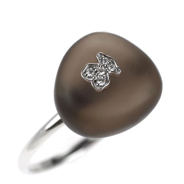 TOUS K18WG smoky quartz diamond ring: TOUS K18WG smoky quartz diamond ring Brand: None Type/Style: ring Material: K18WG, Main Stone quartz Color: WG Size: 5.5 - 5.75US Accessories: None Accessories Notice: When purchasing pre-owned