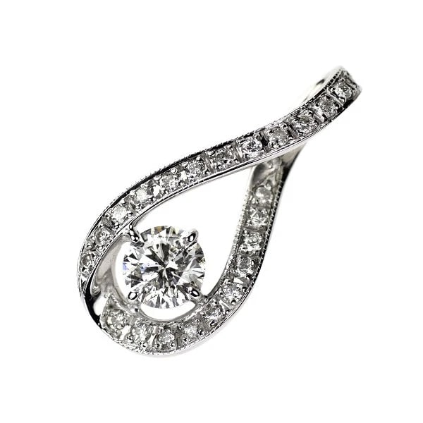 K18WG Diamond Pendant: K18WG Diamond Pendant Brand: None Type/Style: pendant top Material: K18WG, Color: WG Size: Length/Width/Diameter25.0 Accessories: None Accessories Notice: When purchasing pre-owned goods, please