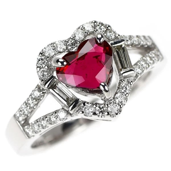 K18WG Unheated Pigeon Blood Ruby Diamond Ring (1 of 3)