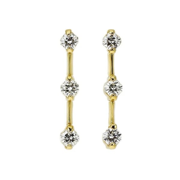 K18YG Happy Eight Cut Diamond Earrings: K18YG Happy Eight Cut Diamond Earrings Brand: None Type/Style: piercing Material: K18YG, Main Stone Natural Color: YG Size: Length/Width/Diameter 21.5 Accessories: None Accessories Notice: When