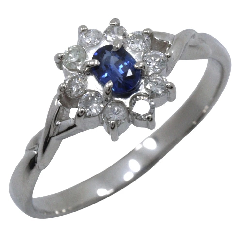 Ring Pt900Platinum/sapphire/diamond: Ring Pt900Platinum/sapphire/diamond Brand: no brand Type/Style: Ring Material: Pt900Platinum, Main Stone sapphire/Natural Color: Silver Size: 6.6 US Accessories: None Accessories Notice: W