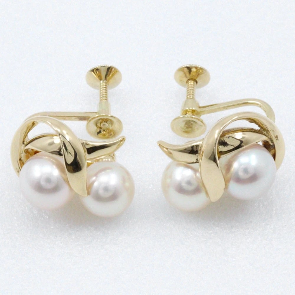 MIKIMOTO Pearl Earring K14 Yellow Gold/Pearl: MIKIMOTO Pearl Earring K14 Yellow Gold/Pearl Brand: MIKIMOTO Type/Style: Earring Material: K14 Yellow Gold, Color: Gold Size: (CM) 17mm x 13mm Accessories: None Accessories Notice: When purchasing