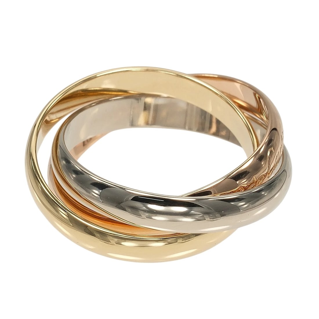 CARTIER Trinity Ring band K18 Gold: CARTIER Trinity Ring band K18 Gold Brand: CARTIER Type/Style: Ring Material: K18 Gold (YGxPGxWG), Color: Gold Size: 6.2 US Accessories: None Accessories Notice: When purchasing pre-owned g