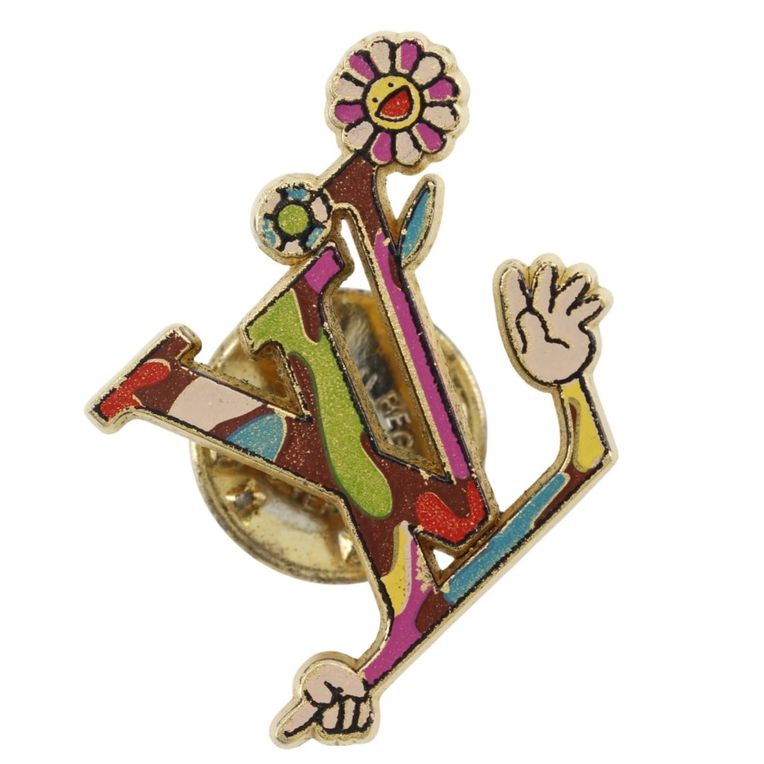 LOUIS VUITTON Takashi Murakami Brooch Brooch pin: LOUIS VUITTON Takashi Murakami Brooch Brooch pin Brand: LOUIS VUITTON Type/Style: Brooch Material: Plated Gold, Color: multicolor Size: (CM) 22mm x 25mm Accessories: None Accessories Notice: When