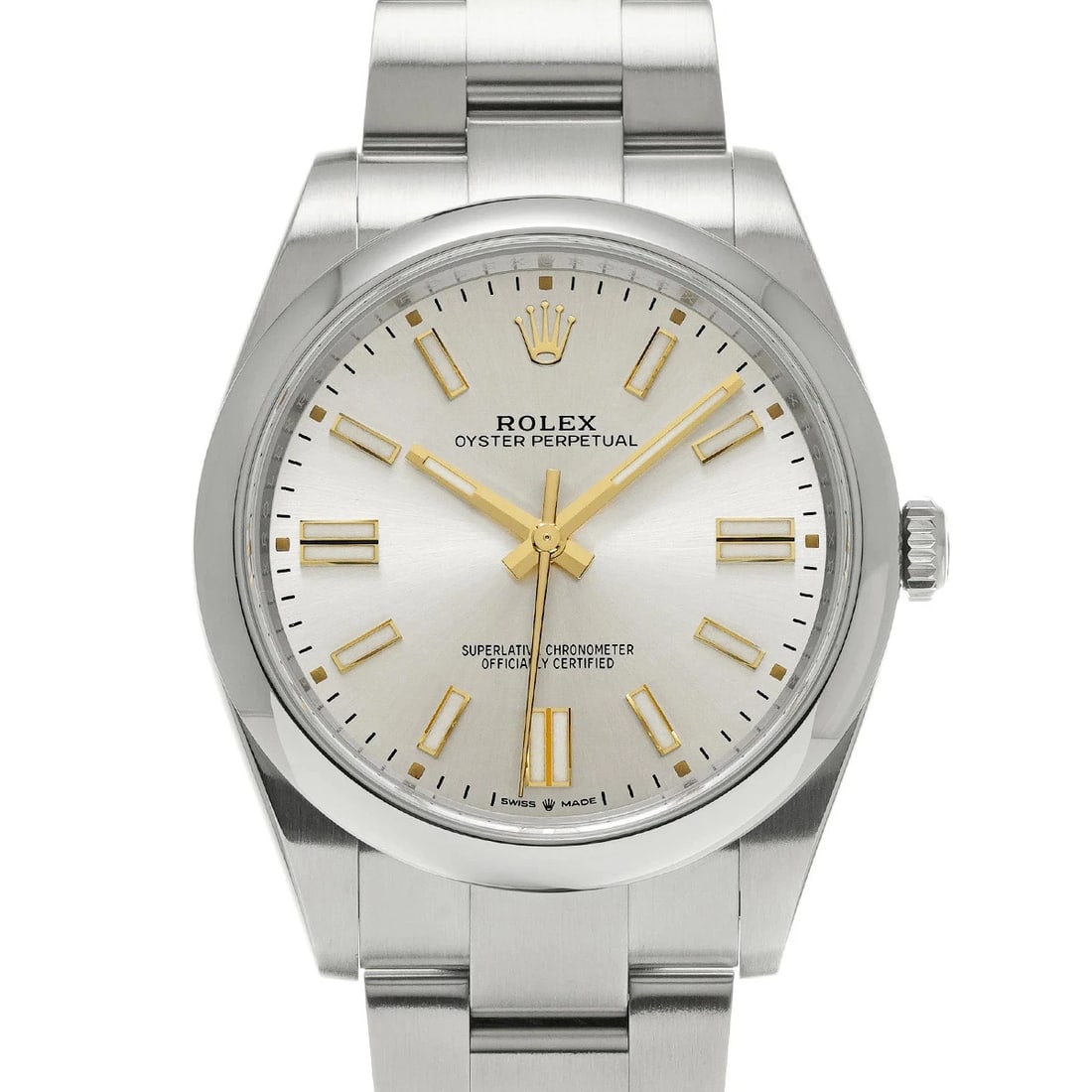 ROLEX OYSTER PERPETUAL STAINLESS STEEL WATCH: ROLEX Oyster Perpetual Stainless Steel watch Brand: ROLEX Type/Style: Wristwatch Material: Case Material Stainless Steel Color: Dial Color Silver Size: Case: Length/41mm Width/41mm Wrist Circumference