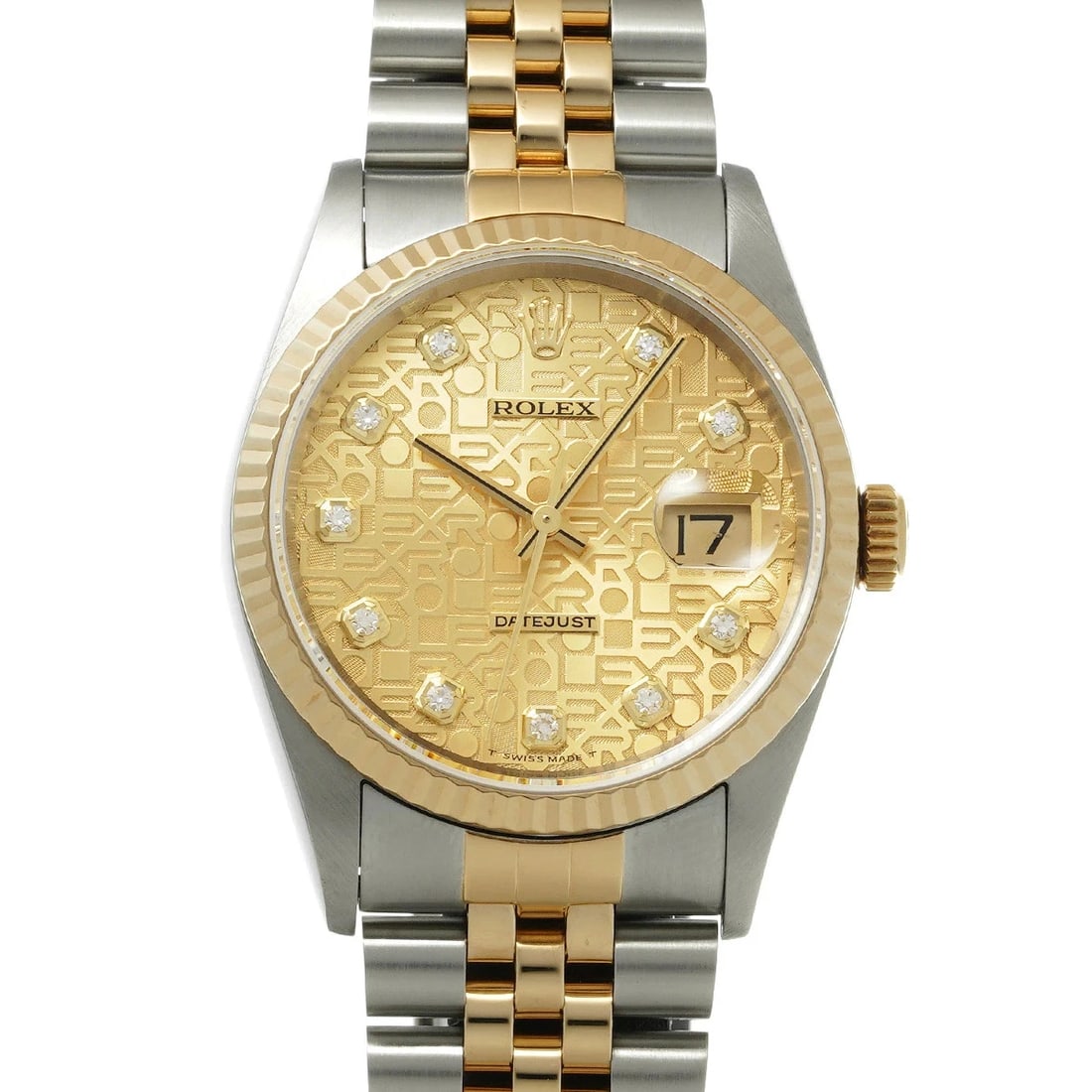 ROLEX DATEJUST STAINLESS STEEL WATCH: ROLEX Datejust Stainless steel watch Brand: ROLEX Type/Style: Wristwatch Material: Case Material Stainless Steel Color: Dial Color Champagne Computer / Diamond Size: Case: Length/36mm Width/36mm Wrist