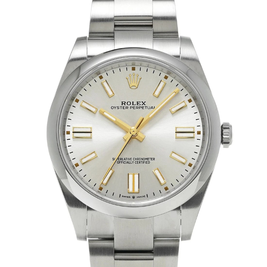 ROLEX OYSTER PERPETUAL STAINLESS STEEL WATCH: ROLEX Oyster Perpetual Stainless steel watch Brand: ROLEX Type/Style: Wristwatch Material: Case Material Stainless Steel Color: Dial Color Silver Size: Case: Length/41mm Width/41mm Wrist Circumference